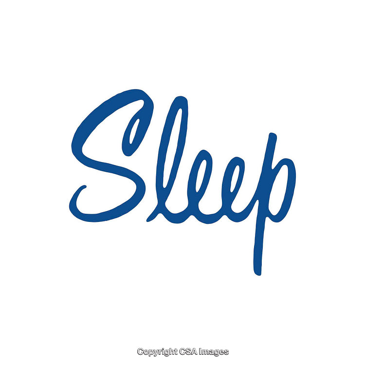 Blue Handwritten Typography Depicting the Word Sleep on White Background