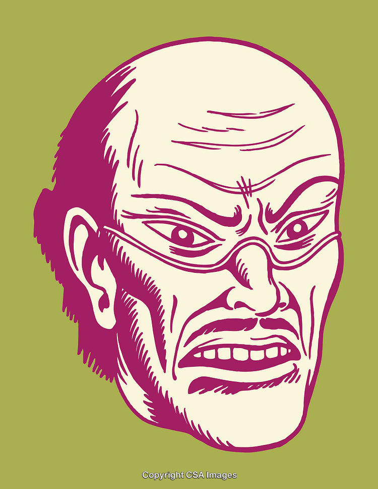 Expressive Colorful Illustration of a Character Face in Line Art Style
