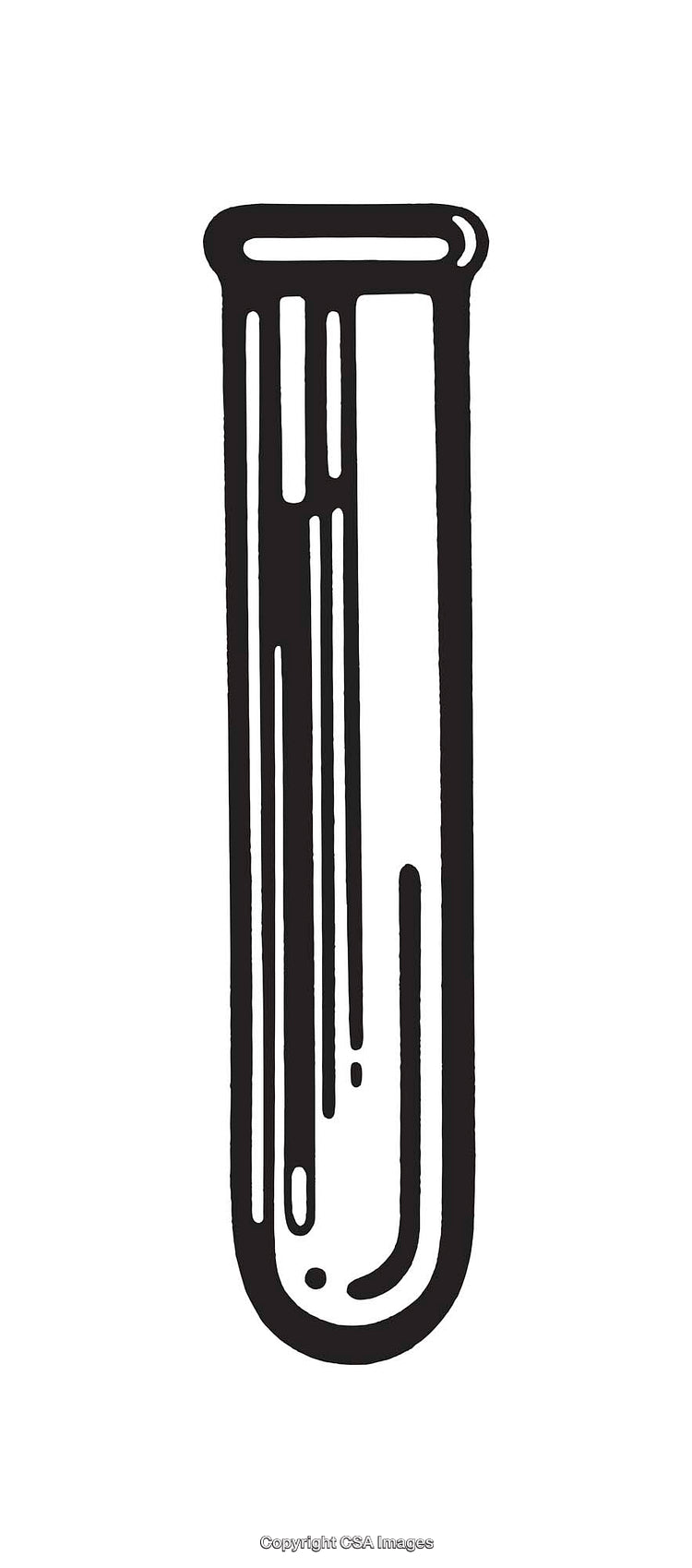 Black and White Line Art Illustration of a Science Laboratory Test Tube