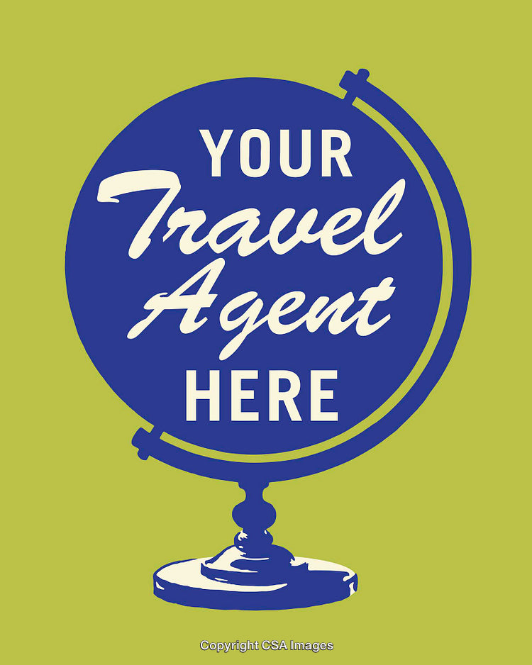 Creative Travel Agent Advertisement With Globe Design on Colorful Background