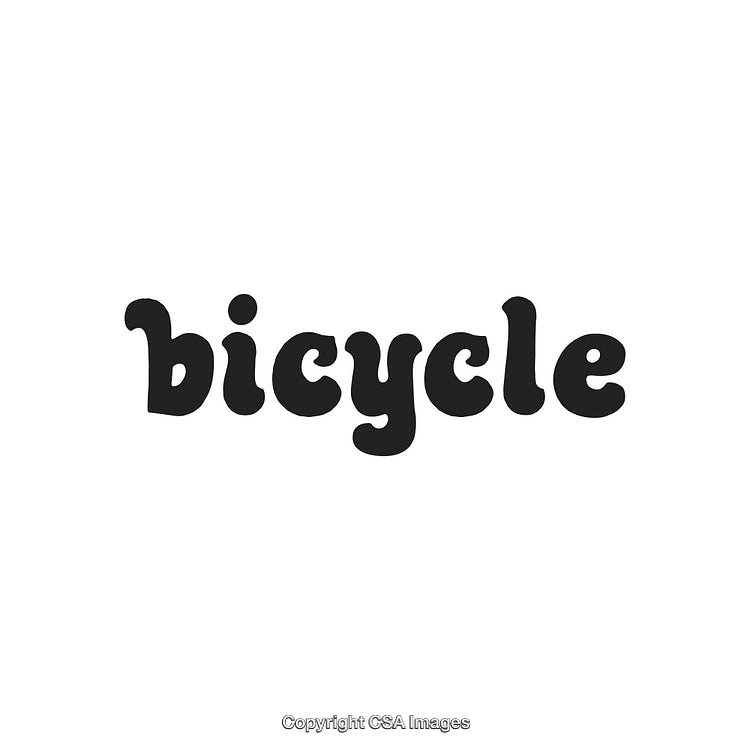 Bold Black Font Design of the Word 'Bicycle' on a White Background
