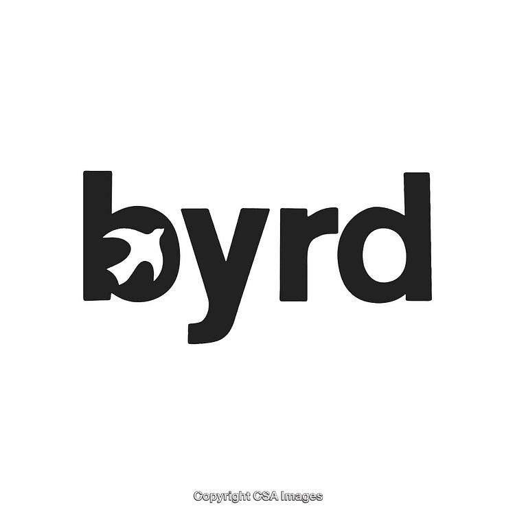 Byrd Logo Featuring Minimalistic Design with Bird Silhouette in Stylish Typeface
