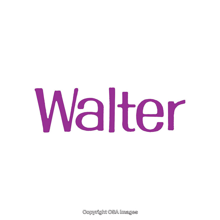 Bold Purple Font Spelling 'Walter' on White Background in Simple Layout