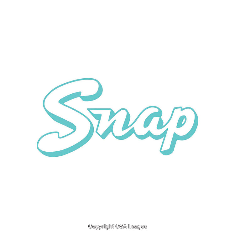 Stylized Typography Displaying the Word Snap in Blue Hue and White Background