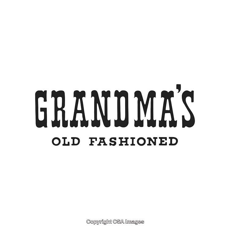 Vintage Logo Typography Featuring Grandma's Old Fashioned Style