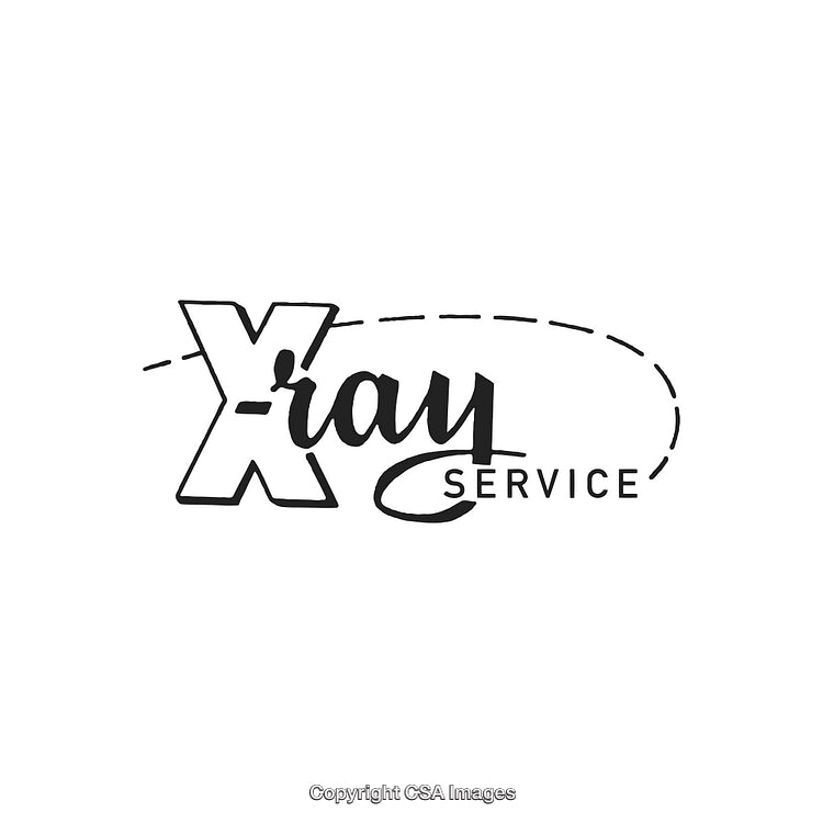 Retro Style X-Ray Service Logo in Black and White Design