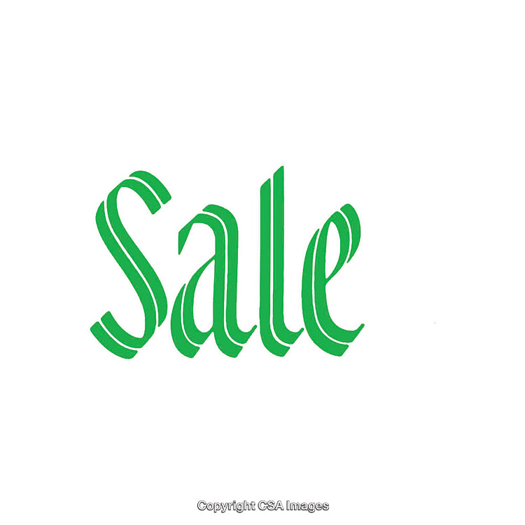 Bold Green Typography Depicting the Word 'Sale' on White Background