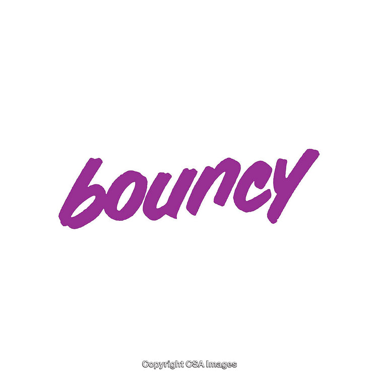 Purple Bouncy Text on White Background Design Graphic