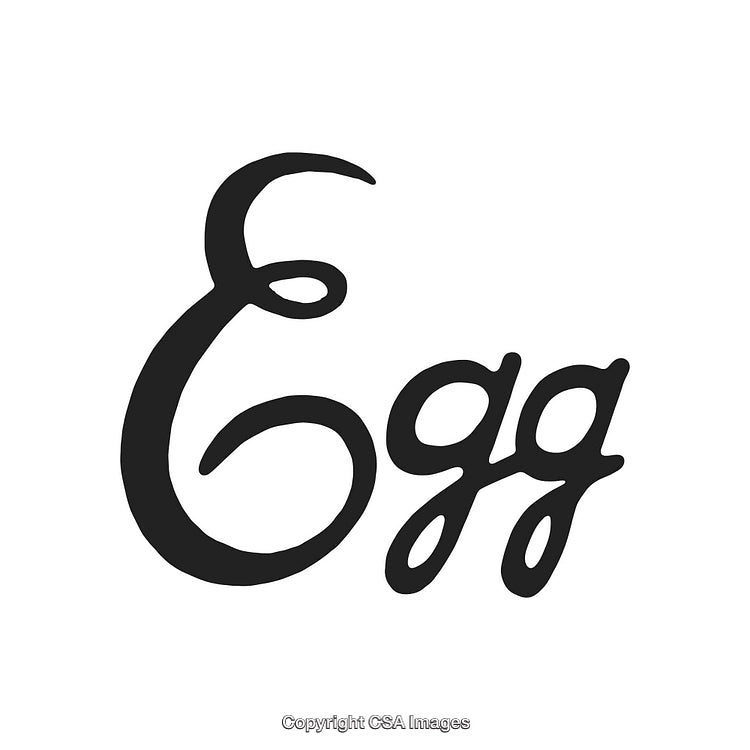 Elegant Calligraphy Design Featuring the Word Egg in Stylish Black Lettering