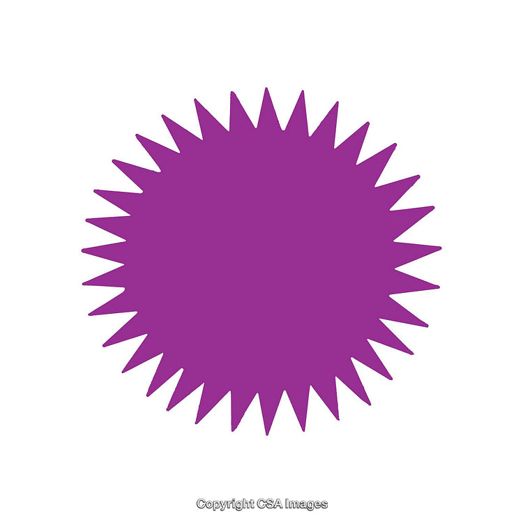 Purple Spiked Circular Shape on White Background