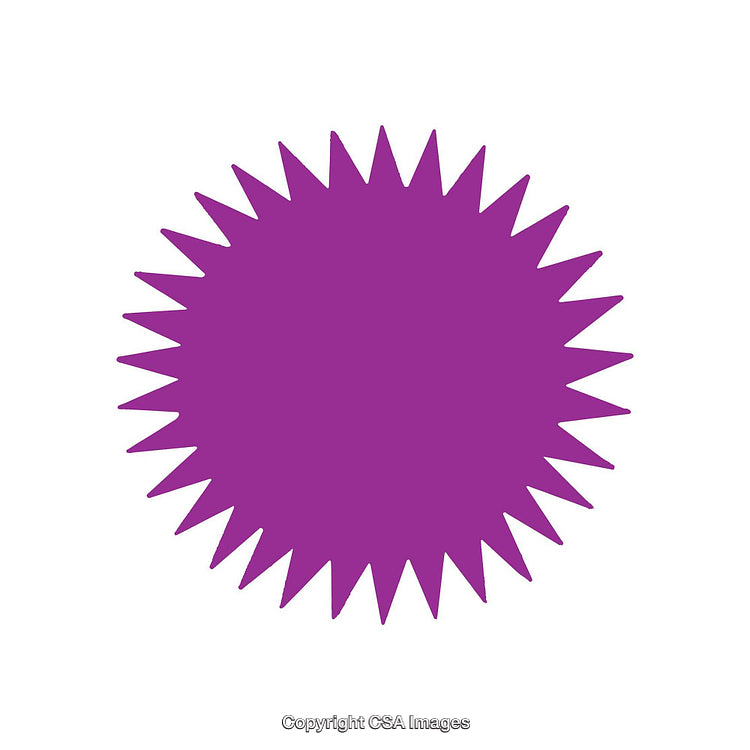 Purple Spiked Circular Shape on White Background