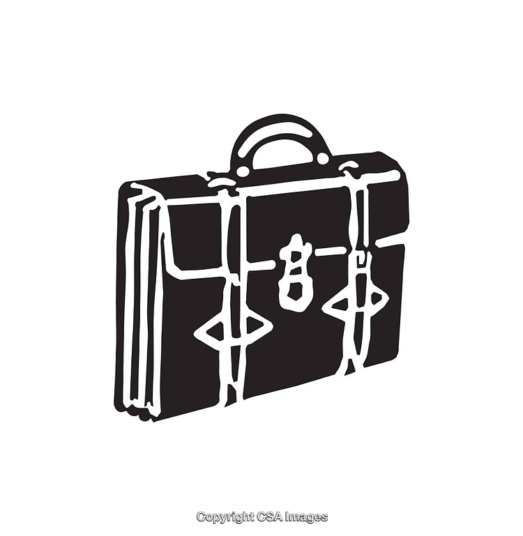 Black And White Illustration of a Business Briefcase Icon