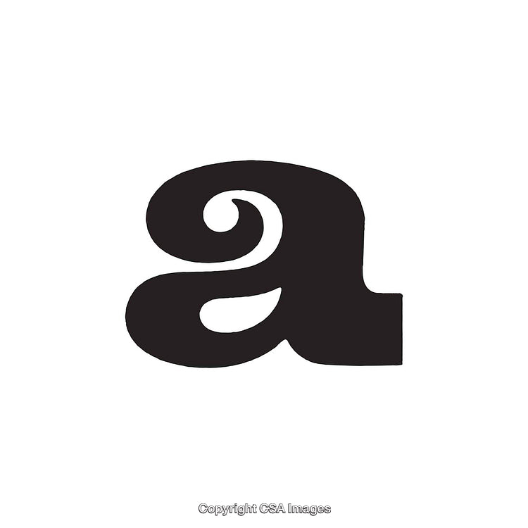 Close-Up of a Decorative Vintage Typography Letter A on White Background