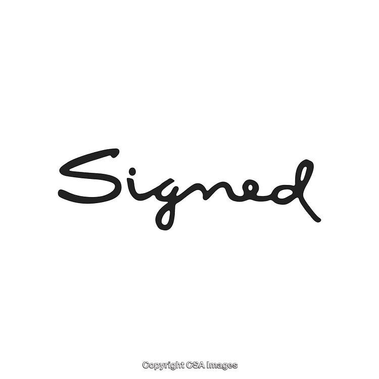 Handwritten Signature on White Background with Elegant Script