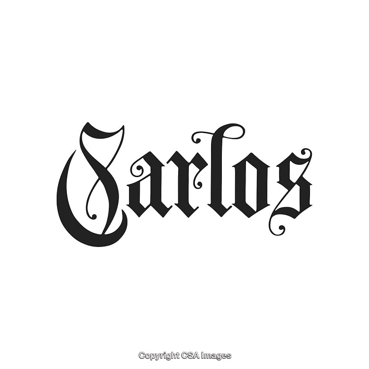Elegant Blackletter Typography Display with Name 'Carlos' in Bold Design
