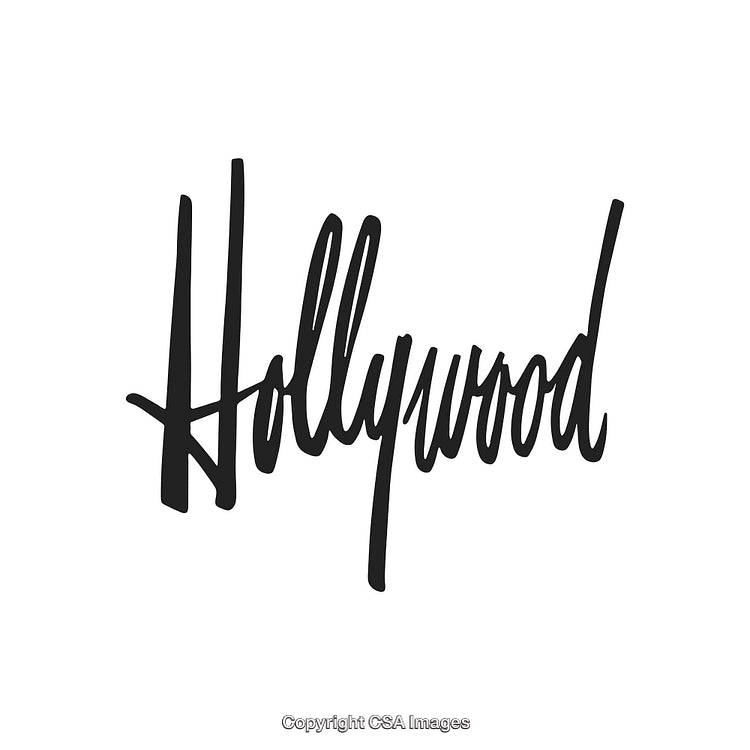 Stylized Hollywood Handwritten Script Logo in Distinctive Black Text