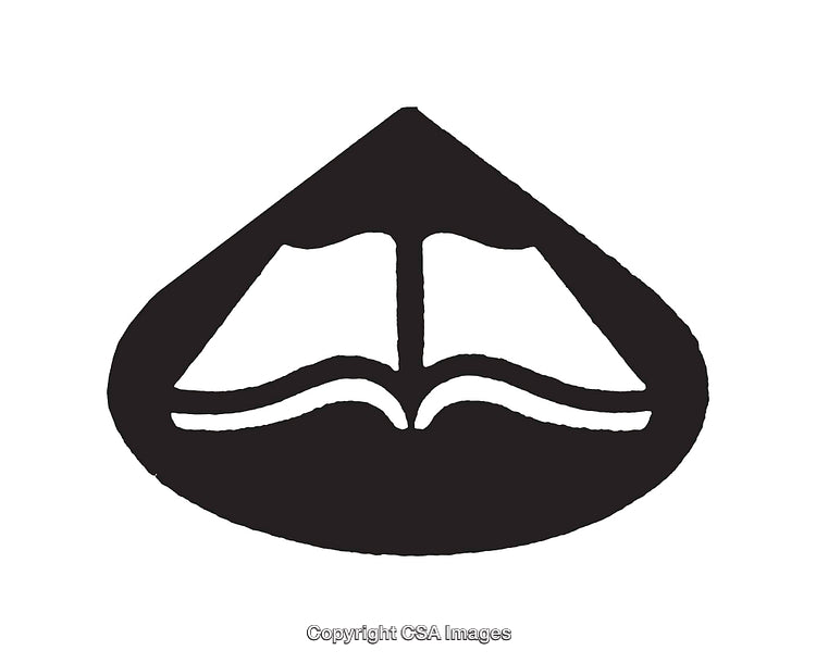 Illustration of an Open Book in a Simplified Black and White Line Art Style