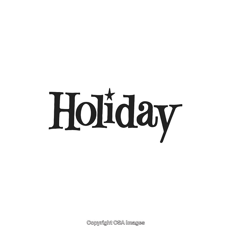 Holiday Text Design With Star Accent in Black Lettering