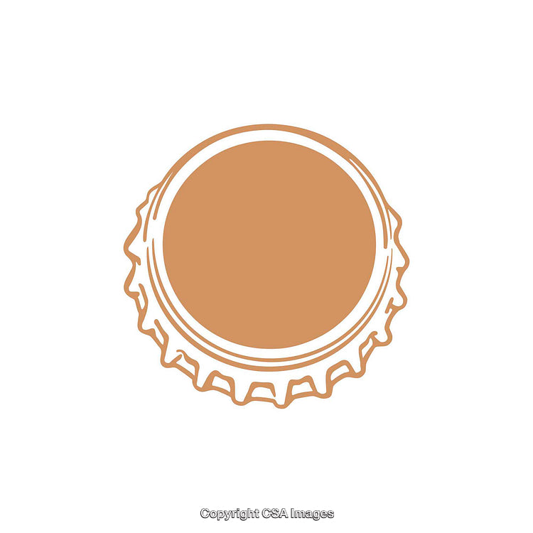Vector Line Art of Bottle Cap in Monochromatic Illustraion Style
