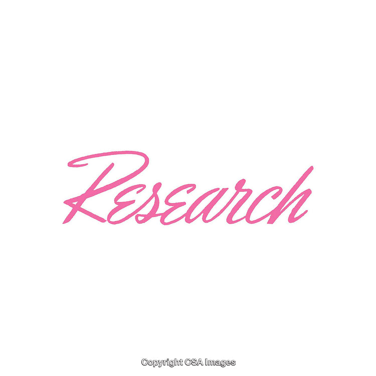 Boldly Styled Pink Research Calligraphy Word on White Background