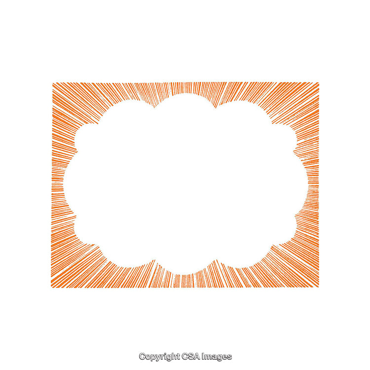 Abstract Orange Patterned Frame with Cloud-Like Center