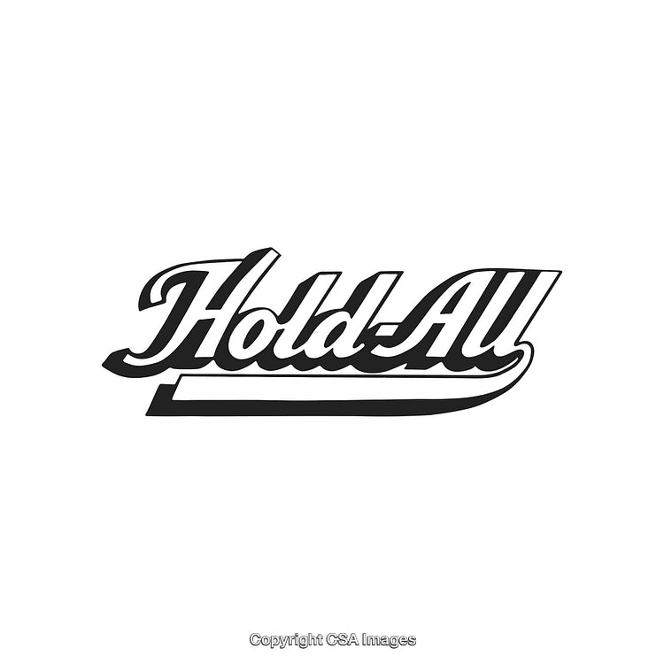 Classic Black and White Hold-All Logo with Stylish Script Text Design