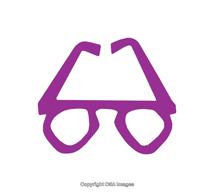 Simple Purple Glasses Icon on a White Background