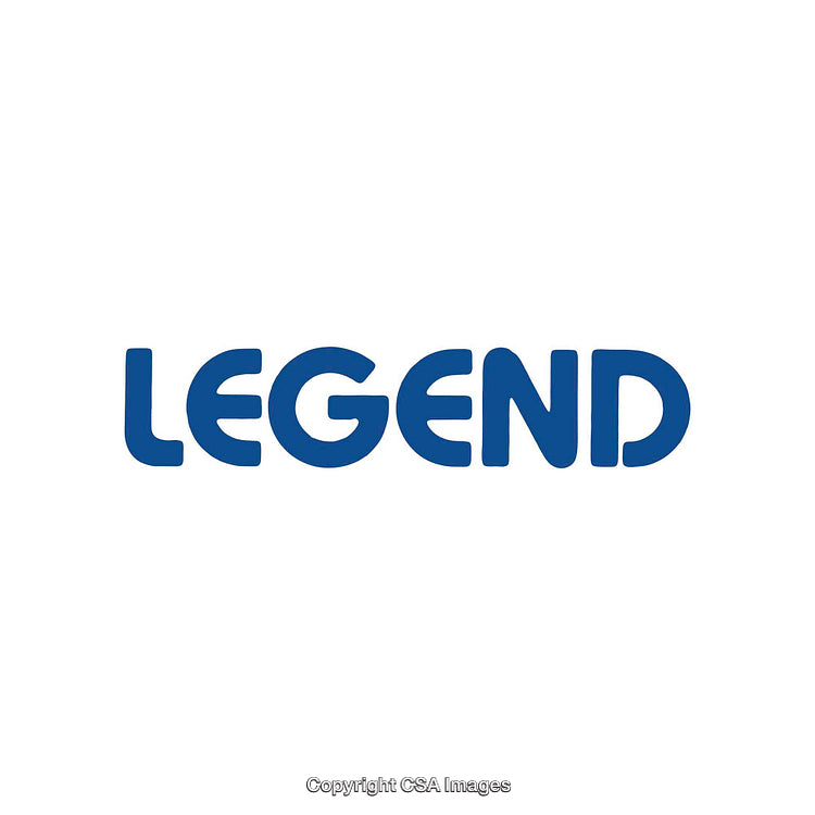 Blue Typography Text of the Word 'Legend' on a White Background