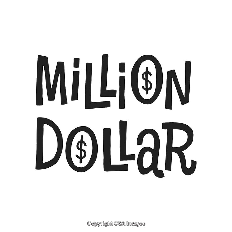 Creative Typography Featuring the Phrase "Million Dollar" with Dollar Signs
