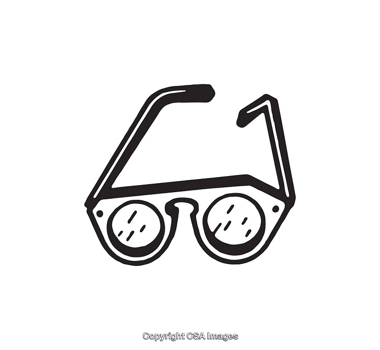 Black and White Line Drawing of Eyeglasses