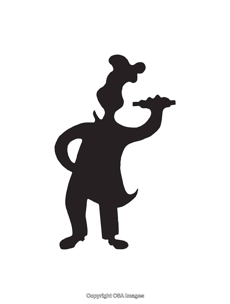 Silhouette of a Chef Holding a Rolling Pin in Hand