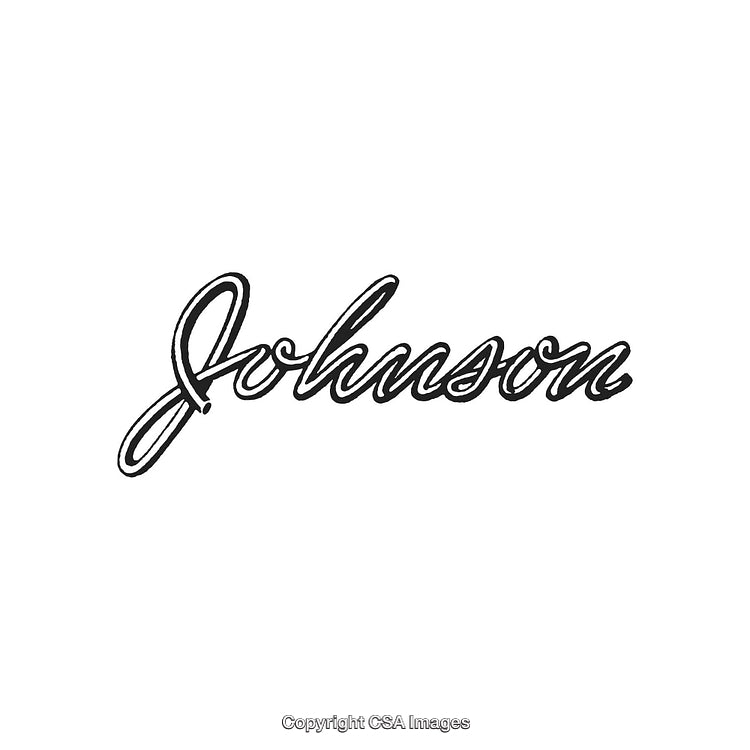 Elegant Cursive Script of the Word Johnson in Black and White Style