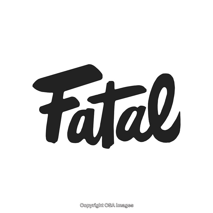 Stylized Black Font Design Rendering the Word 'Fatal' on a White Background