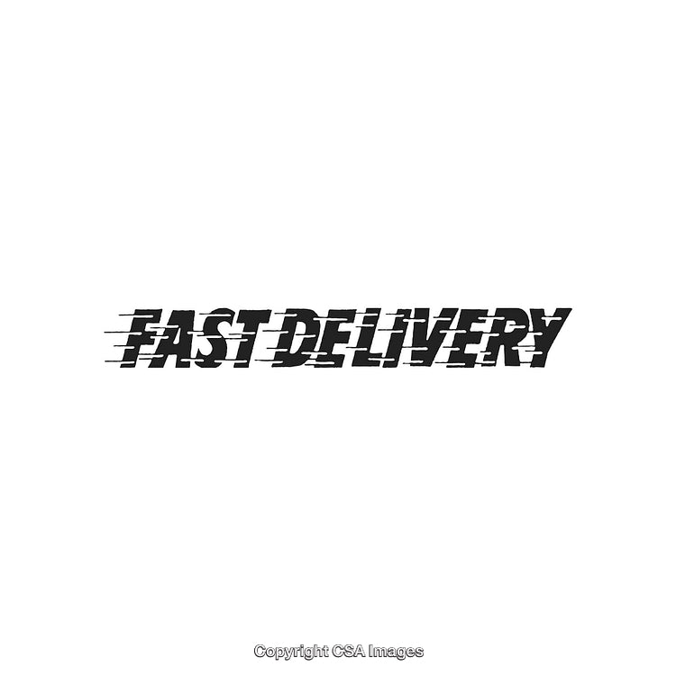 Bold Text Design Representing Speed and Fast Delivery Concept in Black