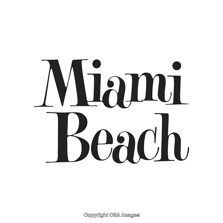 Elegant Typography Featuring 'Miami Beach' in Bold Black Font Style