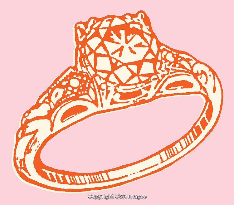 Elegant Line Art Illustration of a Vintage Ornamental Ring Design