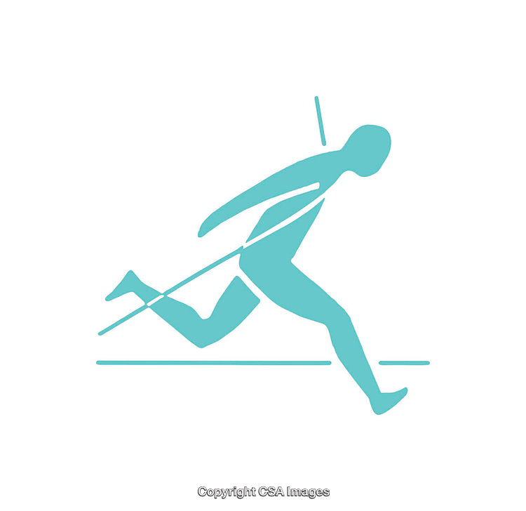 Abstract Icon Representing Athlete Sprinting in Dynamic Motion