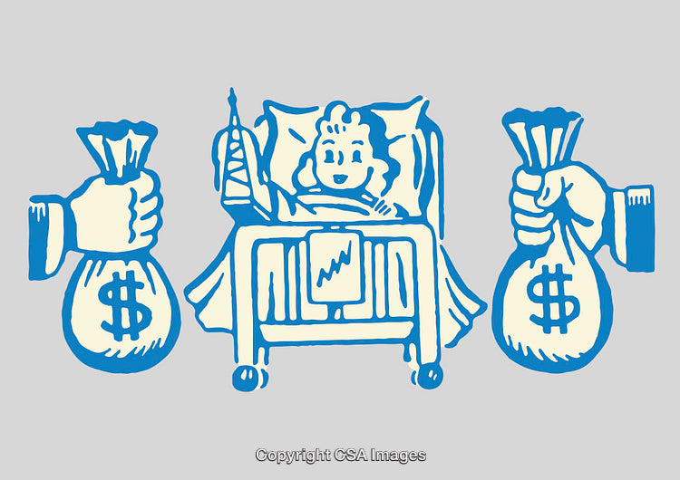 Depiction of Healthcare Costs Using Illustrated Monetary Symbols
