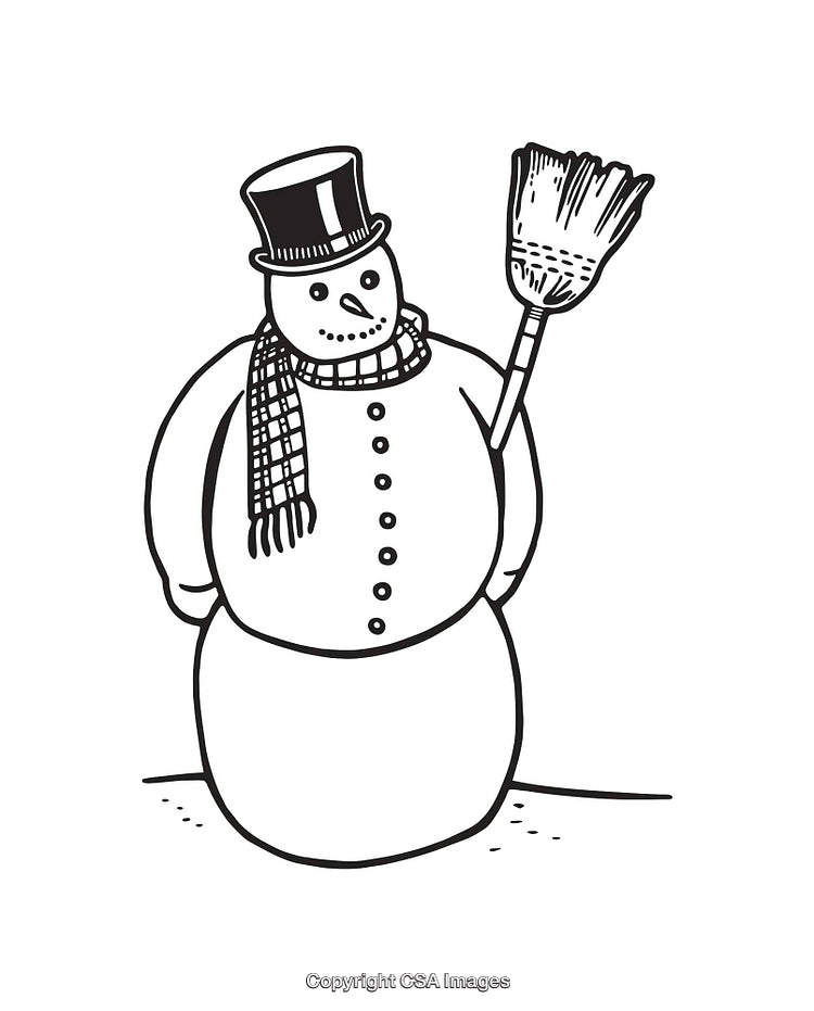 Elegant Snowman Illustration Featuring Top Hat and Scarf Winter Design