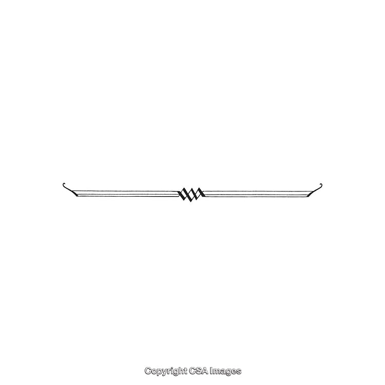 Elegant Black and White Decorative Design Ornament with a Symmetrical Center
