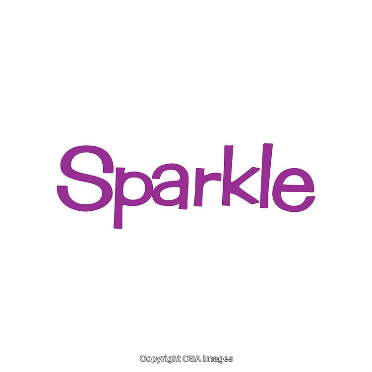 Purple Sparkle Text on Minimalistic White Background