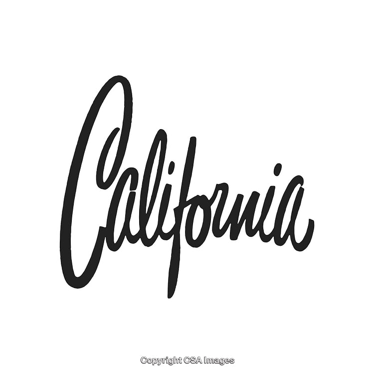 Stylized Calligraphy Text Design Featuring the Word California