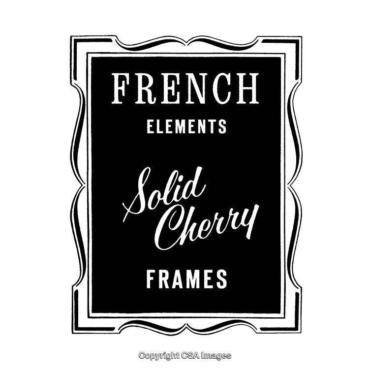 Elegant Black and White French Cherry Frame Border Design