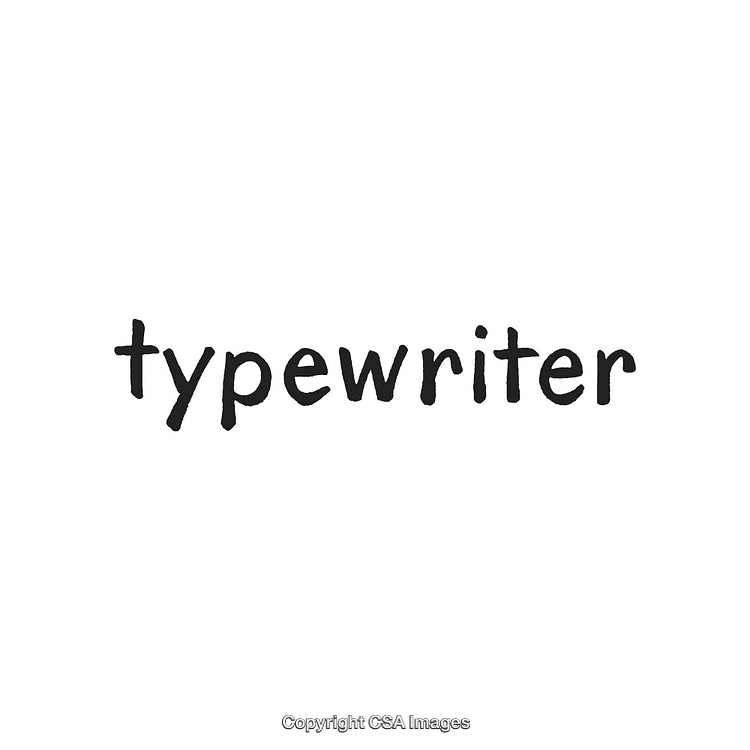 Vintage Typewriter Font Spelling the Word on White Background Art