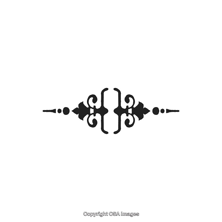 Elegant Black and White Decorative Floral Ornament with Symmetry