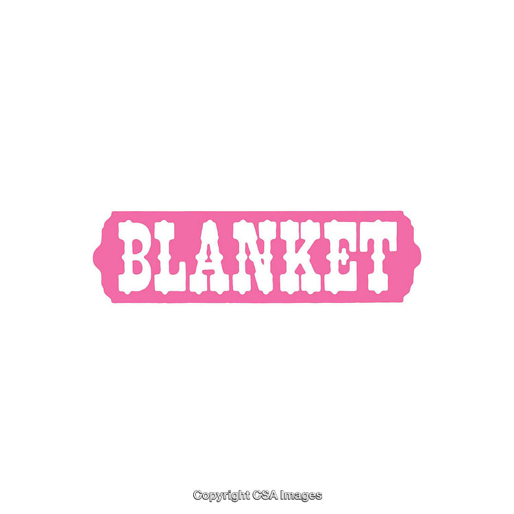 Bold Pink Text Saying Blanket With Stylish White Lettering