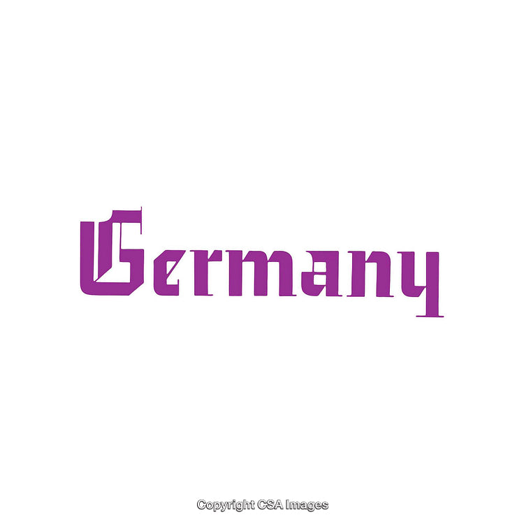 Purple Germany Text in Gothic Font on White Background