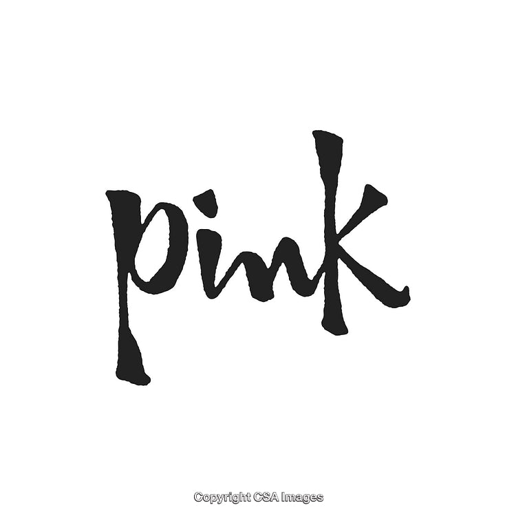 Bold Handwritten Lettering of the Word Pink in Stylish Typography