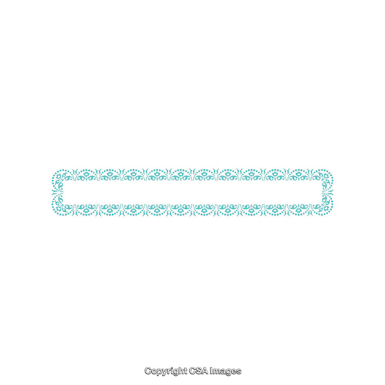 Elegant Decorative Border Element With Intricate Blue Design on White Background