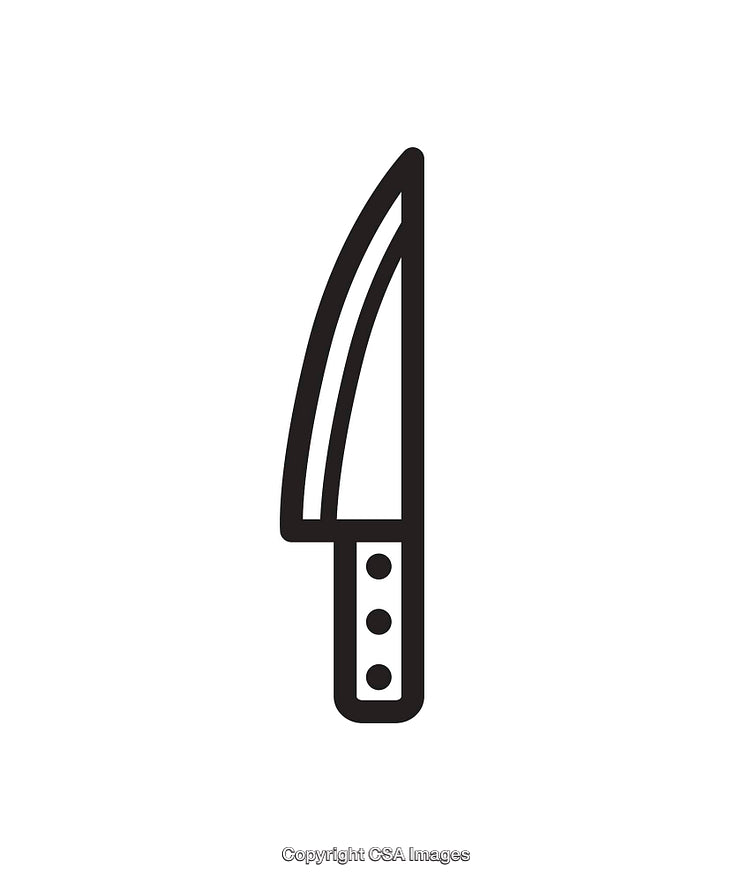 Minimalist Black and White Knife Icon for Kitchen and Cooking Designs